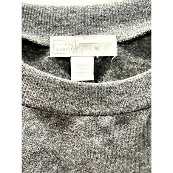 14th & UNION Women's Grey Peplum Hem Crewneck Sweater Sz M - Picture 5 of 7